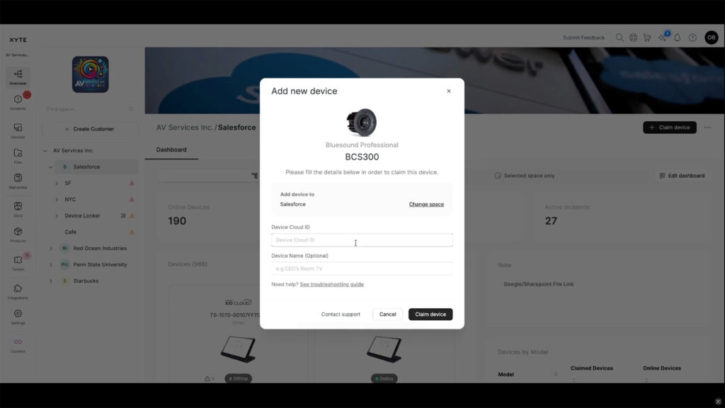 XYTE dashboard